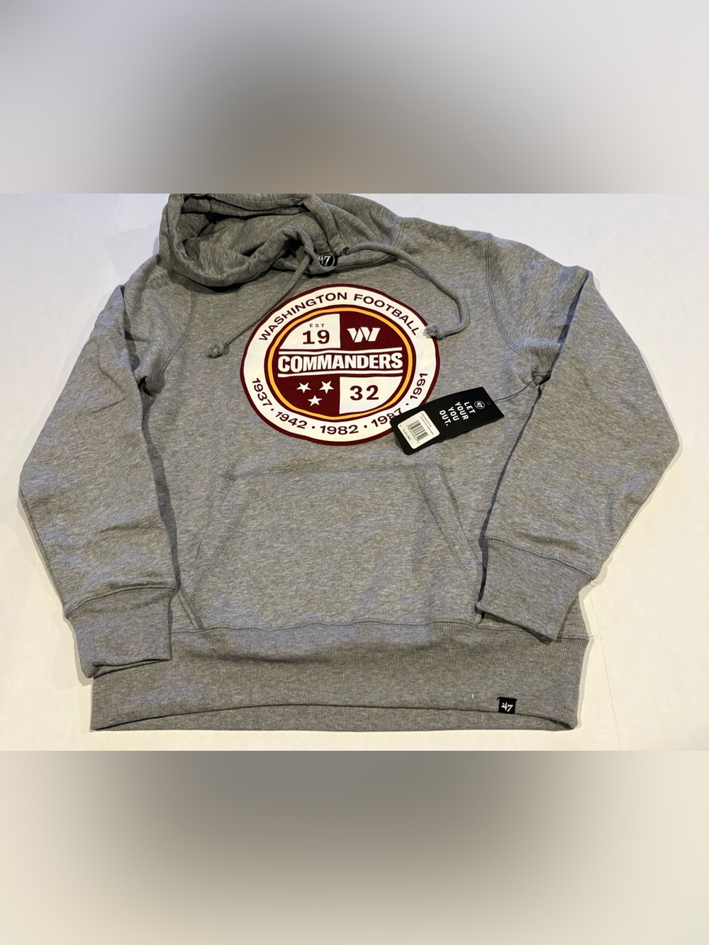 ‘47 Brand NFL Washington Commanders Imprint Headline Pullover Hoodie Mens Size S